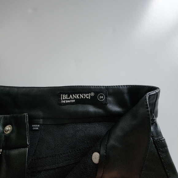 Blank NYC Black Leather Pants/ Baxter Rib Cage Pants - Picture 11 of 12